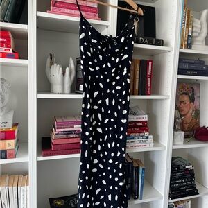 Aritzia Black and White Slip Midi Dress